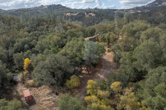 drone / aerial view with a mountain view