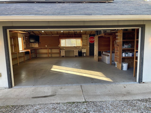 view of garage