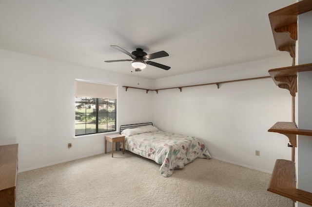 bedroom with carpet and ceiling fan