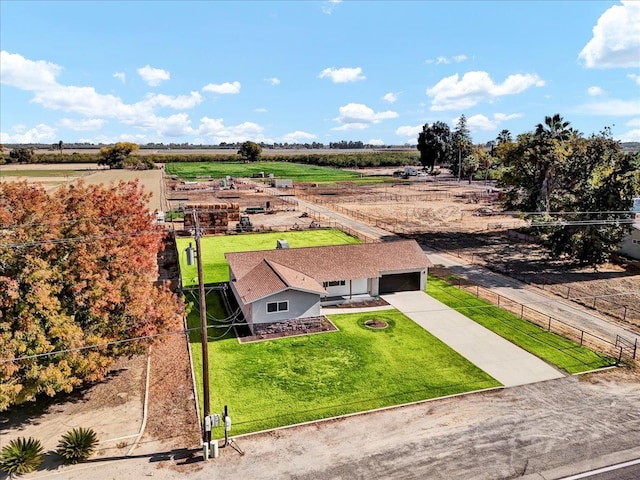 bird's eye view featuring a rural view