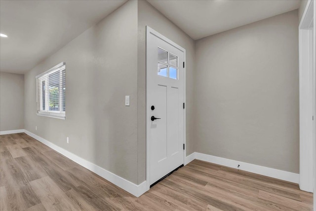 foyer featuring light wood-type flooring