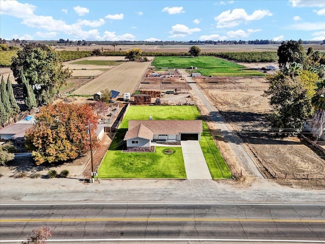 aerial view featuring a rural view