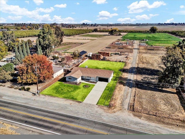 drone / aerial view with a rural view