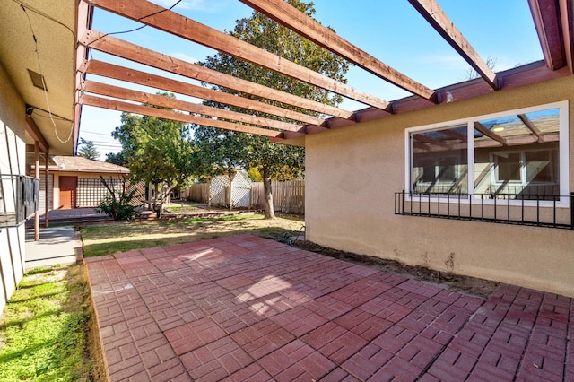 view of patio / terrace with a pergola