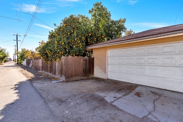 view of garage