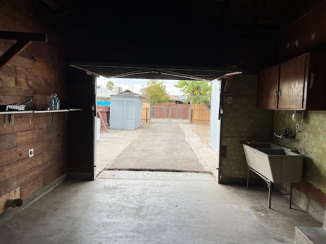 garage featuring sink