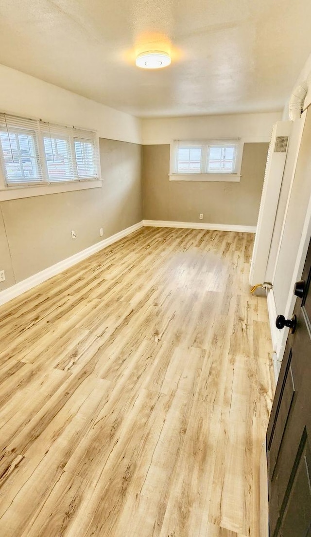 interior space with light hardwood / wood-style floors