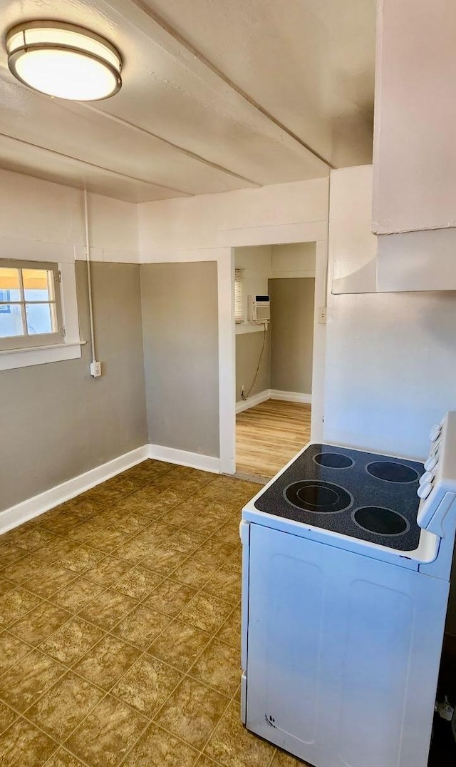 kitchen featuring white electric range