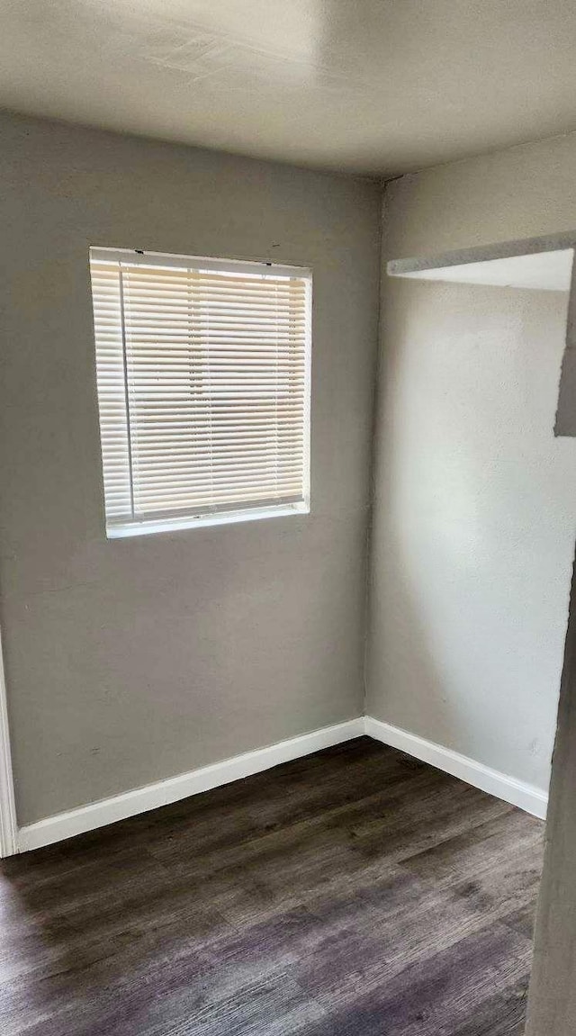 empty room featuring dark hardwood / wood-style flooring