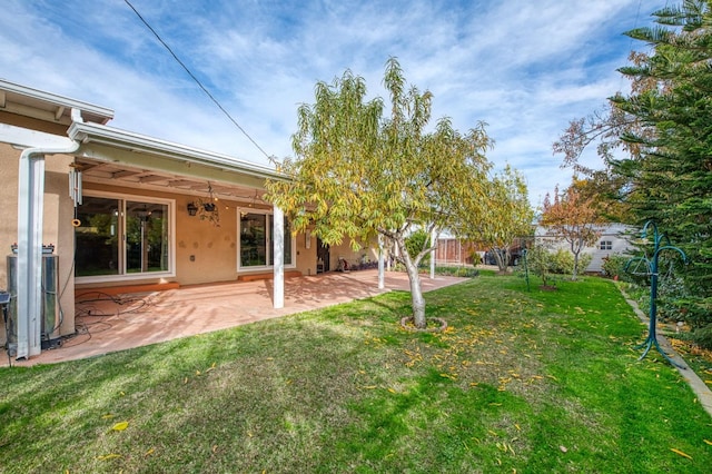 view of yard with a patio area