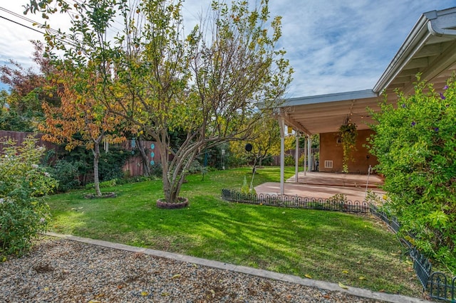 view of yard with a patio area