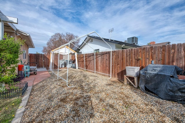 view of yard with a patio and a gazebo