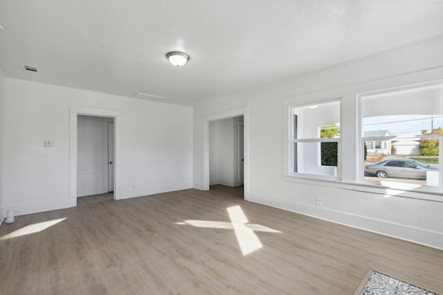 empty room featuring light hardwood / wood-style flooring