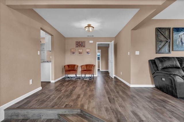 interior space with hardwood / wood-style flooring