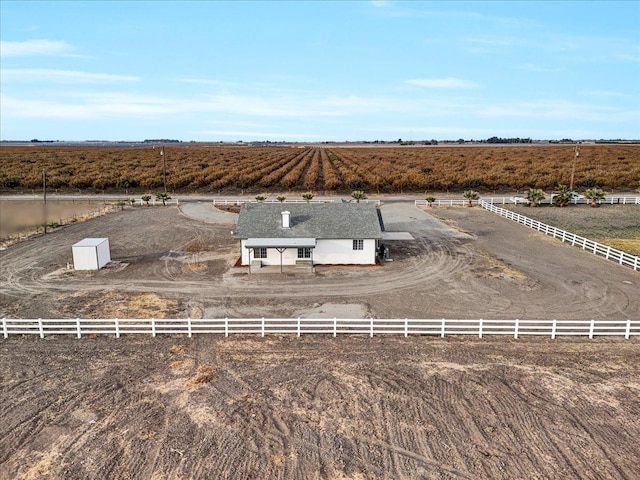 bird's eye view featuring a rural view