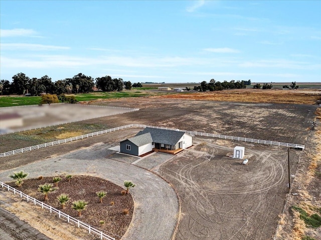 aerial view featuring a rural view