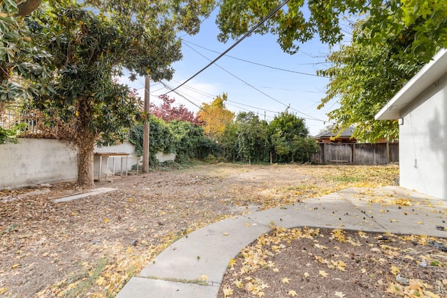 view of yard with a patio area