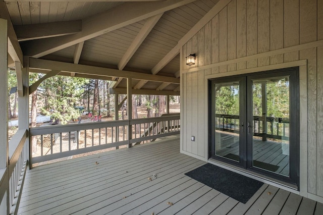 deck featuring french doors