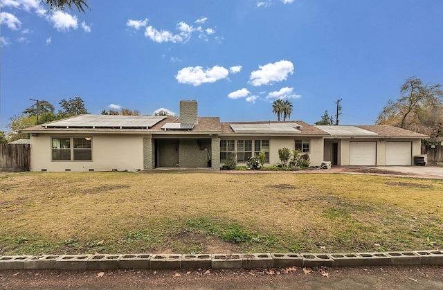 single story home featuring a garage