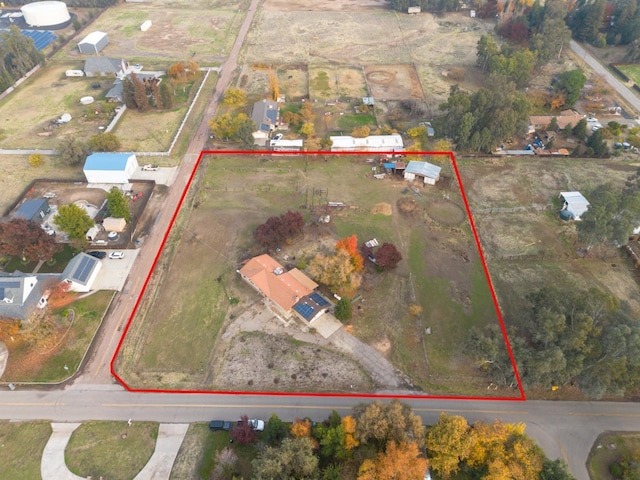 12713 Rd 37 Unit 1/2, Madera, CA 93636 - aerial view of property and surrounding area featuring property boundaries highlighted
