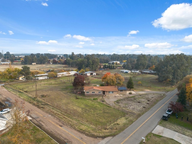 bird's eye view with a rural view