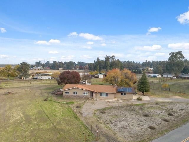 aerial view with a rural view