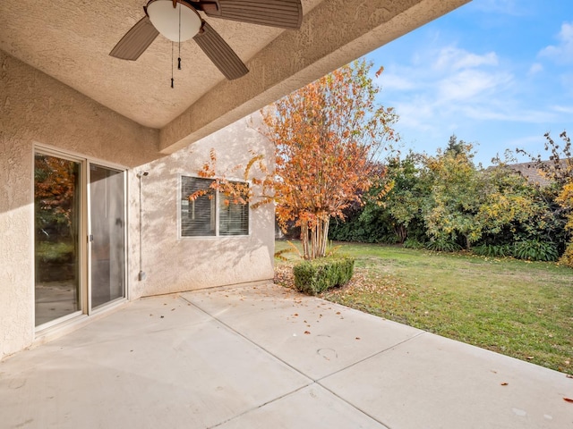 view of patio with ceiling fan