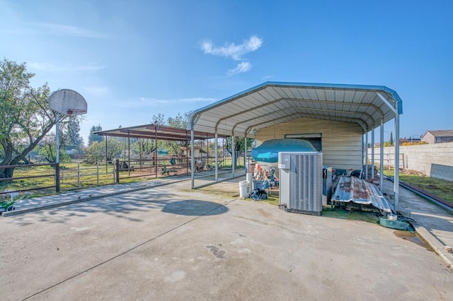 view of car parking with a carport