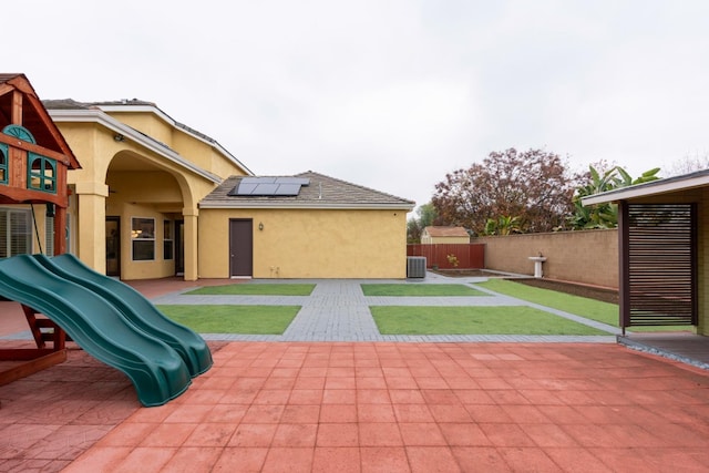 view of patio featuring central AC unit