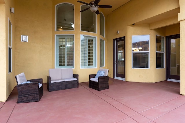 view of patio / terrace with ceiling fan