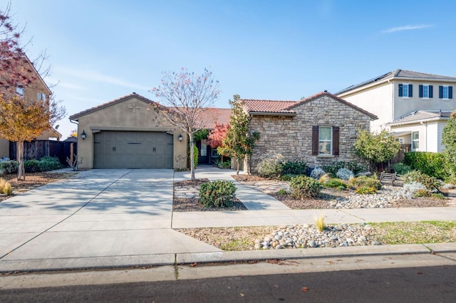 view of front of property featuring a garage