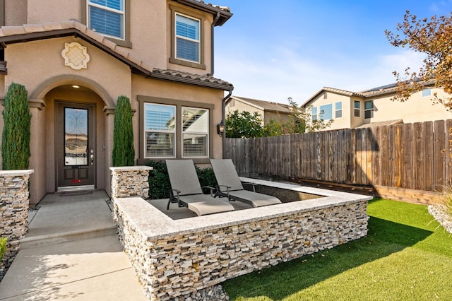 view of patio with fence