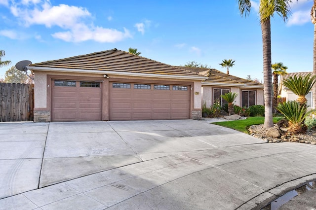 view of front of house with a garage