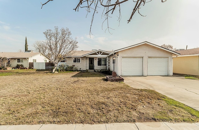 single story home with a garage