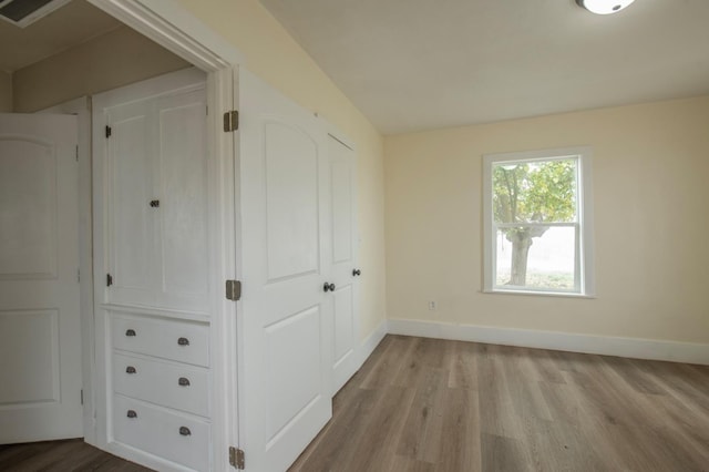 interior space with light hardwood / wood-style flooring