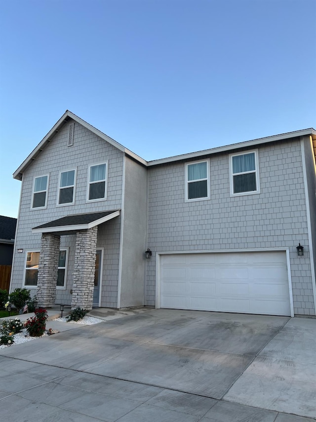 view of front of home featuring a garage