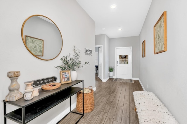 entryway featuring hardwood / wood-style floors