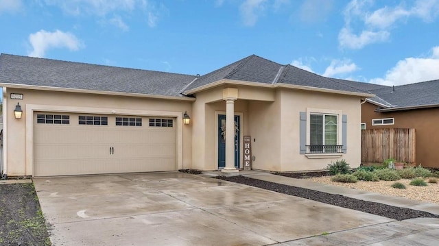 view of front facade with a garage