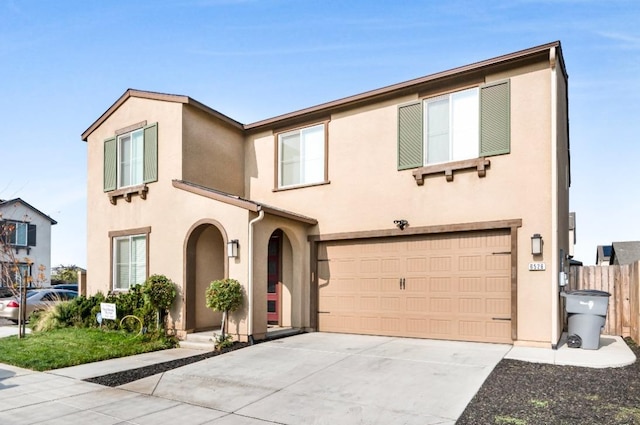 view of front of home with a garage