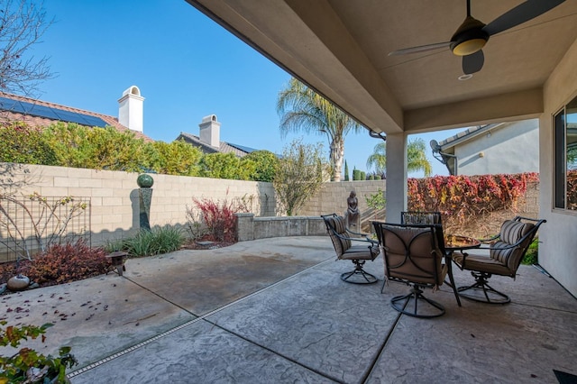 view of patio / terrace with ceiling fan