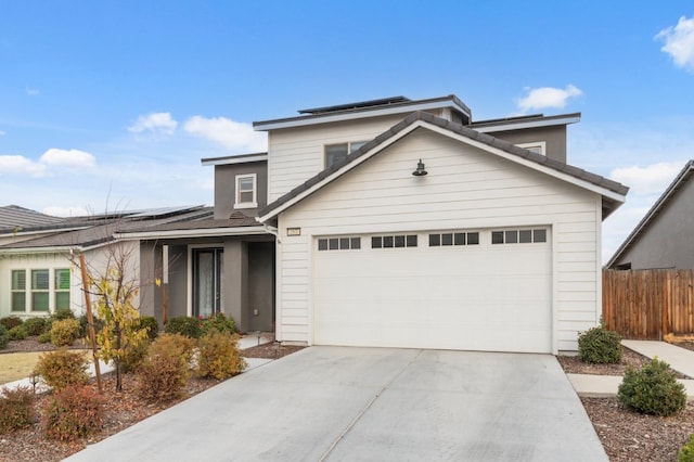 view of property featuring a garage