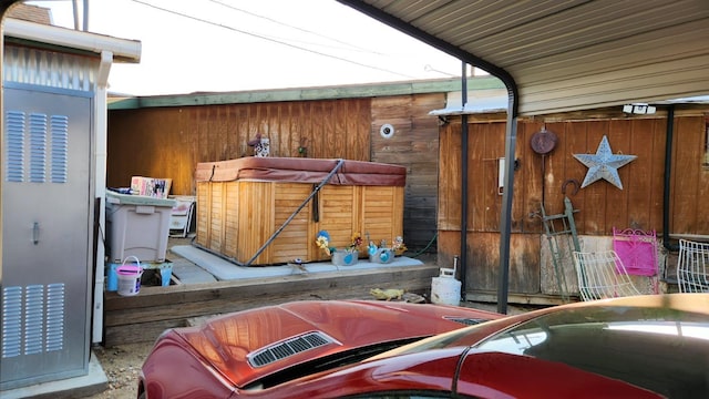 view of garage