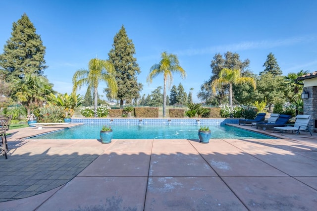 view of swimming pool with a patio