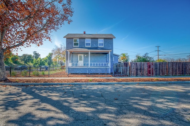 view of front of home with covered porch