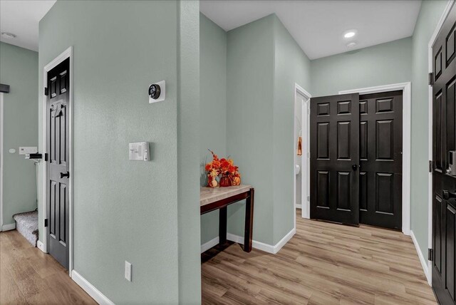 foyer featuring light wood-type flooring