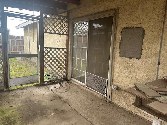 view of unfurnished sunroom