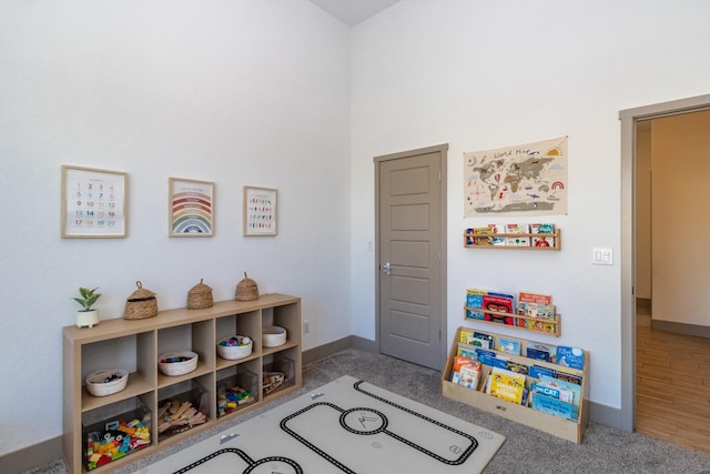 recreation room featuring hardwood / wood-style flooring