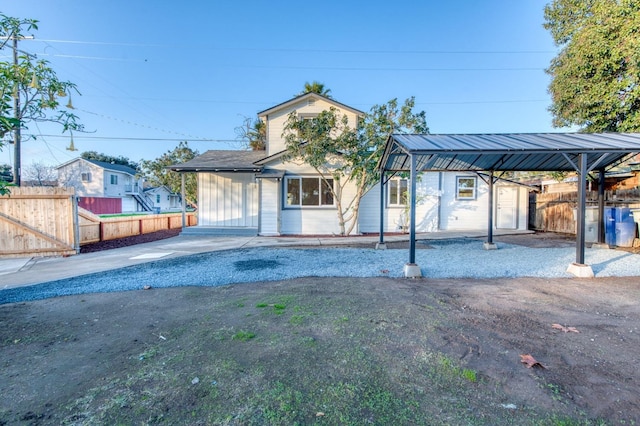 exterior space featuring a carport