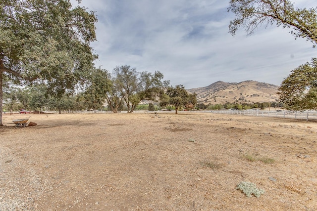 view of mountain feature featuring a rural view