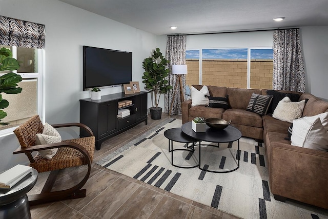 living room featuring light hardwood / wood-style flooring